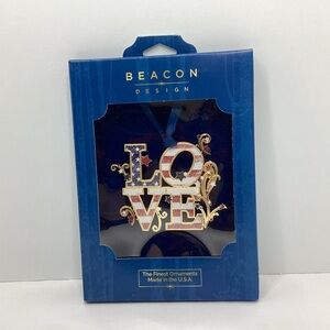 Beacon Design Patriotic Love Hanging Ornament Christmas USA America Stars